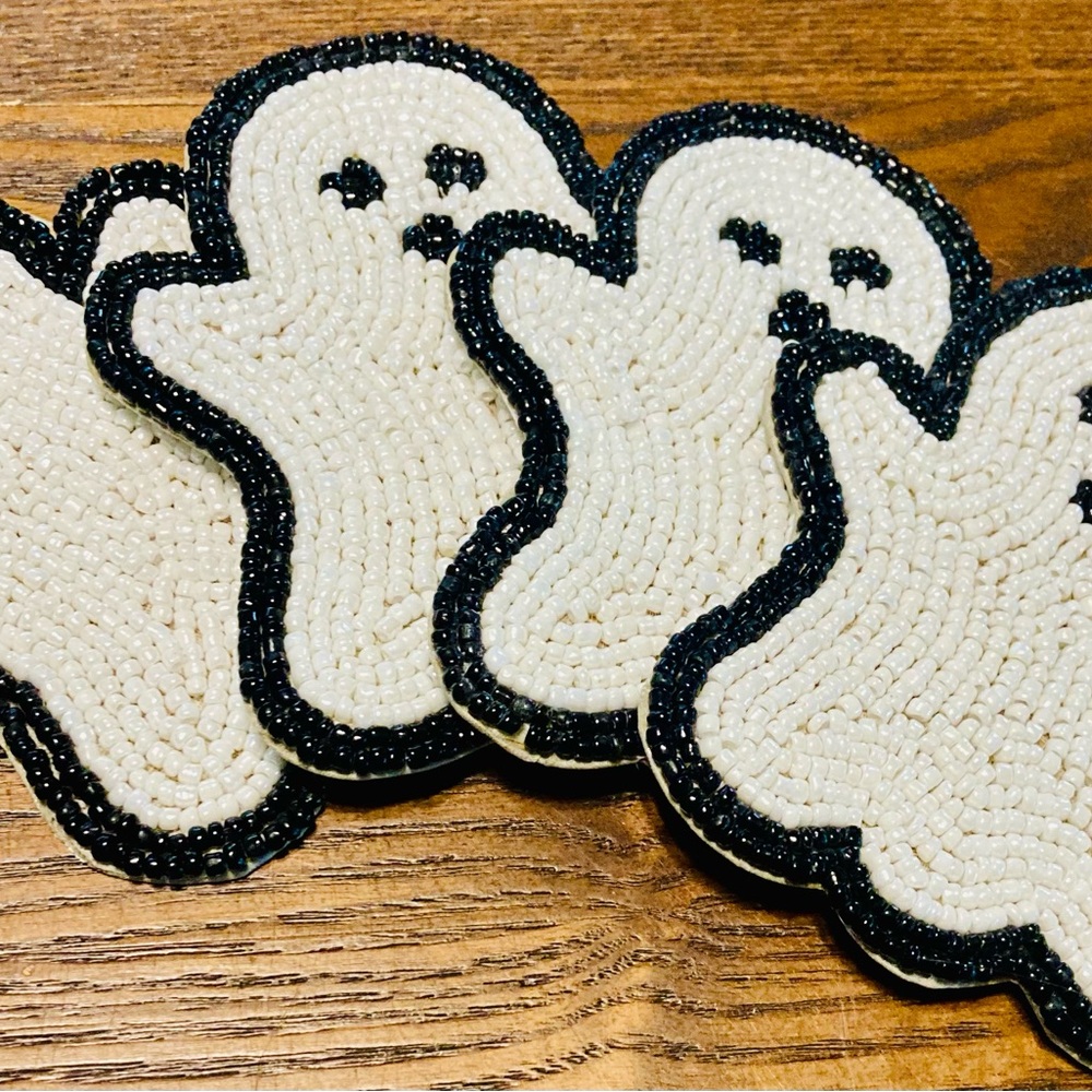 Beaded Ghost Coasters 4